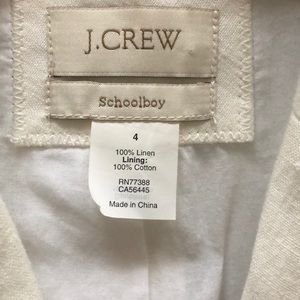 Jcrew white linen blazer